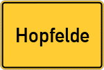 Place name sign Hopfelde