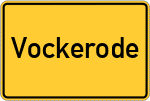 Place name sign Vockerode, Kreis Eschwege