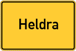 Place name sign Heldra