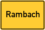 Place name sign Rambach, Kreis Eschwege