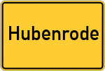 Place name sign Hubenrode