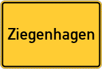 Place name sign Ziegenhagen, Kreis Witzenhausen