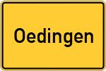 Place name sign Oedingen, Kreis Ahrweiler