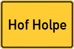 Place name sign Hof Holpe
