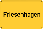Place name sign Friesenhagen