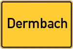 Place name sign Dermbach, Sieg