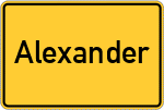 Place name sign Alexander, Sieg