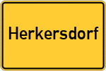Place name sign Herkersdorf