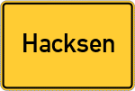 Place name sign Hacksen