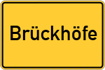 Place name sign Brückhöfe, Sieg