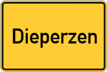 Place name sign Dieperzen, Westerwald