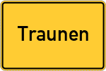 Place name sign Traunen, Birkenfeld