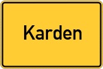 Place name sign Karden