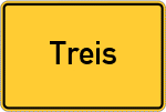 Place name sign Treis