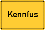 Place name sign Kennfus