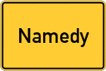 Place name sign Namedy