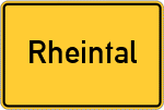 Place name sign Rheintal, Rhein