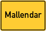 Place name sign Mallendar
