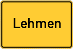 Place name sign Lehmen, Mosel