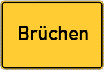Place name sign Brüchen, Wied