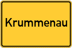 Place name sign Krummenau, Wied