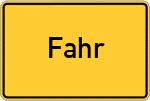 Place name sign Fahr
