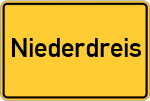 Place name sign Niederdreis