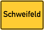 Place name sign Schweifeld