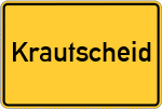 Place name sign Krautscheid, Westerwald