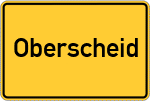Place name sign Oberscheid, Westerwald