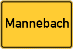 Place name sign Mannebach, Hunsrück