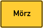 Place name sign Mörz, Hunsrück