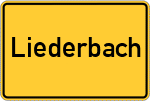 Place name sign Liederbach, Hunsrück