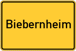 Place name sign Biebernheim