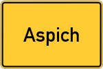 Place name sign Aspich