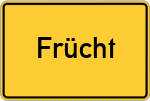 Place name sign Frücht