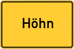 Place name sign Höhn
