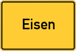 Place name sign Eisen, Oberwesterwald