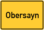 Place name sign Obersayn