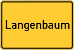 Place name sign Langenbaum
