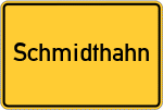 Place name sign Schmidthahn
