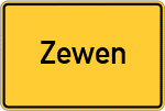 Place name sign Zewen