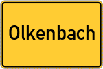 Place name sign Olkenbach