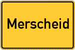 Place name sign Merscheid, Hunsrück
