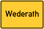 Place name sign Wederath