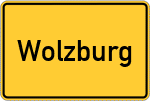 Place name sign Wolzburg