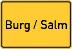 Place name sign Burg / Salm