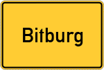 Place name sign Bitburg