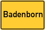 Place name sign Badenborn, Eifel