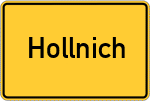 Place name sign Hollnich